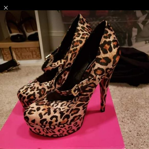 Leopard Maryjane Style Heels - Picture 3 of 4